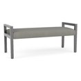 thumbnail image 1 of Pemberly Row Waiting Reception 2 Seat Bench Wood Frame in Gray, 1 of 5