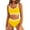 Yellow, variant on Hontri Bikinis Set Women's Two Swimsuit High Waisted Contrasting Colors Bikini Sets Double Shoulder Bathing Suits for 2024 Army Green L