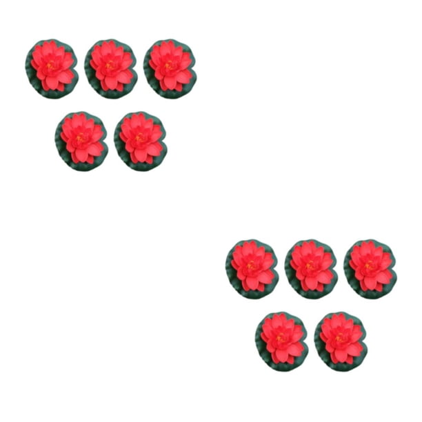 Flores de loto artificiales Advancent 5 piezas rojo brillante