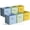 Blue Green Yellow, variant on Sorbus Collapsible Fabric Cube Storage Bins (10.5" x 10.5"), 6 Pack, Multicolor