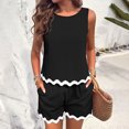 thumbnail image 4 of WXLWZYWL Summer Saving Clearance Sale Deals Womens Pajama Sets Casual Solid Color Sleeveless Shorts Set Casual Pajamas Sleeveless Crewneck Top/shirt Set, 4 of 6