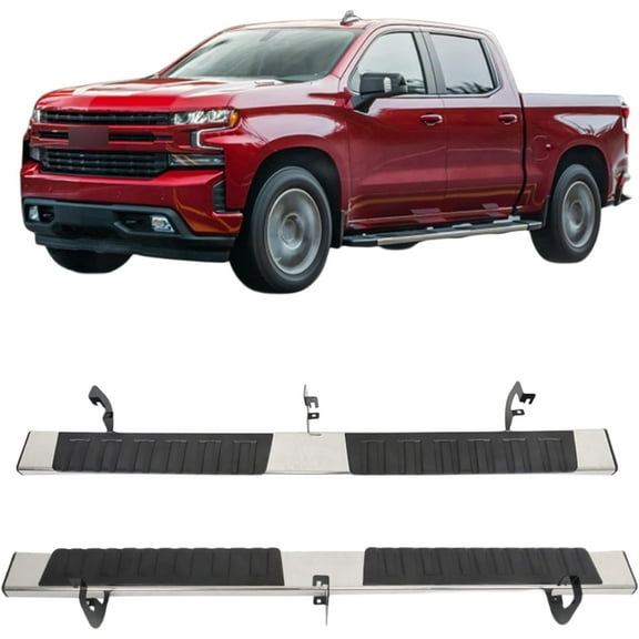 SHZAITOR 2pcs Kit 6 Inches Running Boards Bars Side Steps Replacement for Silverado/Sierra Crew Cab 2019-2023