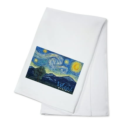 

Whitefish Montana Starry Night (100% Cotton Tea Towel Decorative Hand Towel Kitchen and Home)
