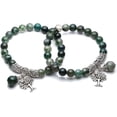 thumbnail image 3 of Pulsera elástica del árbol de la vida, pulsera de cuentas de piedras preciosas de cristal curativo Reiki, joyería de piedra de la suerte (6,2 pulgadas), 3 of 5