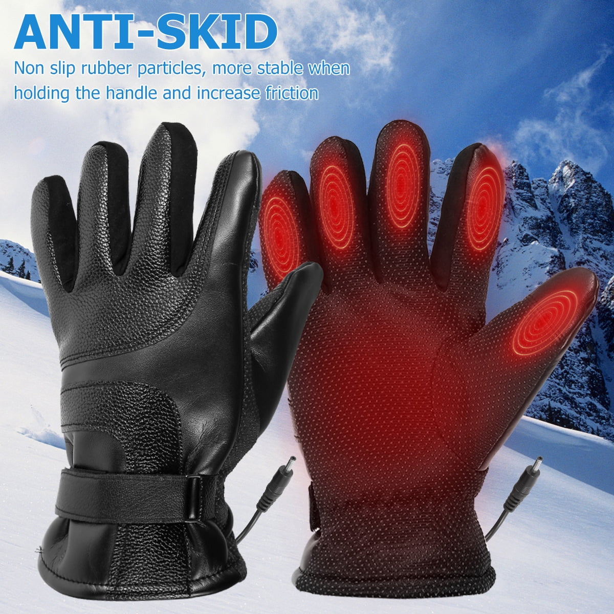 Motorcycle Electric Gloves Warmer Hand Rechargeable Outdoor Mittens USB Heated 
