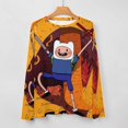 thumbnail image 5 of Adventure Time Women's Pajama Top 3D Digital Print Sleepwear Trendy Crewneck Pullovers Long Sleeve Shirts 6XL, 5 of 8