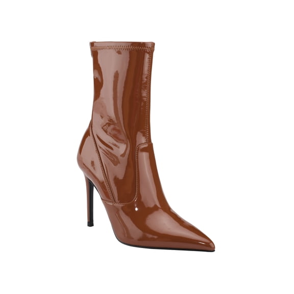 GUESS Womens Brown Comfort Frita Pointy Toe Stiletto Zip-Up Dress Boots 7.5 M