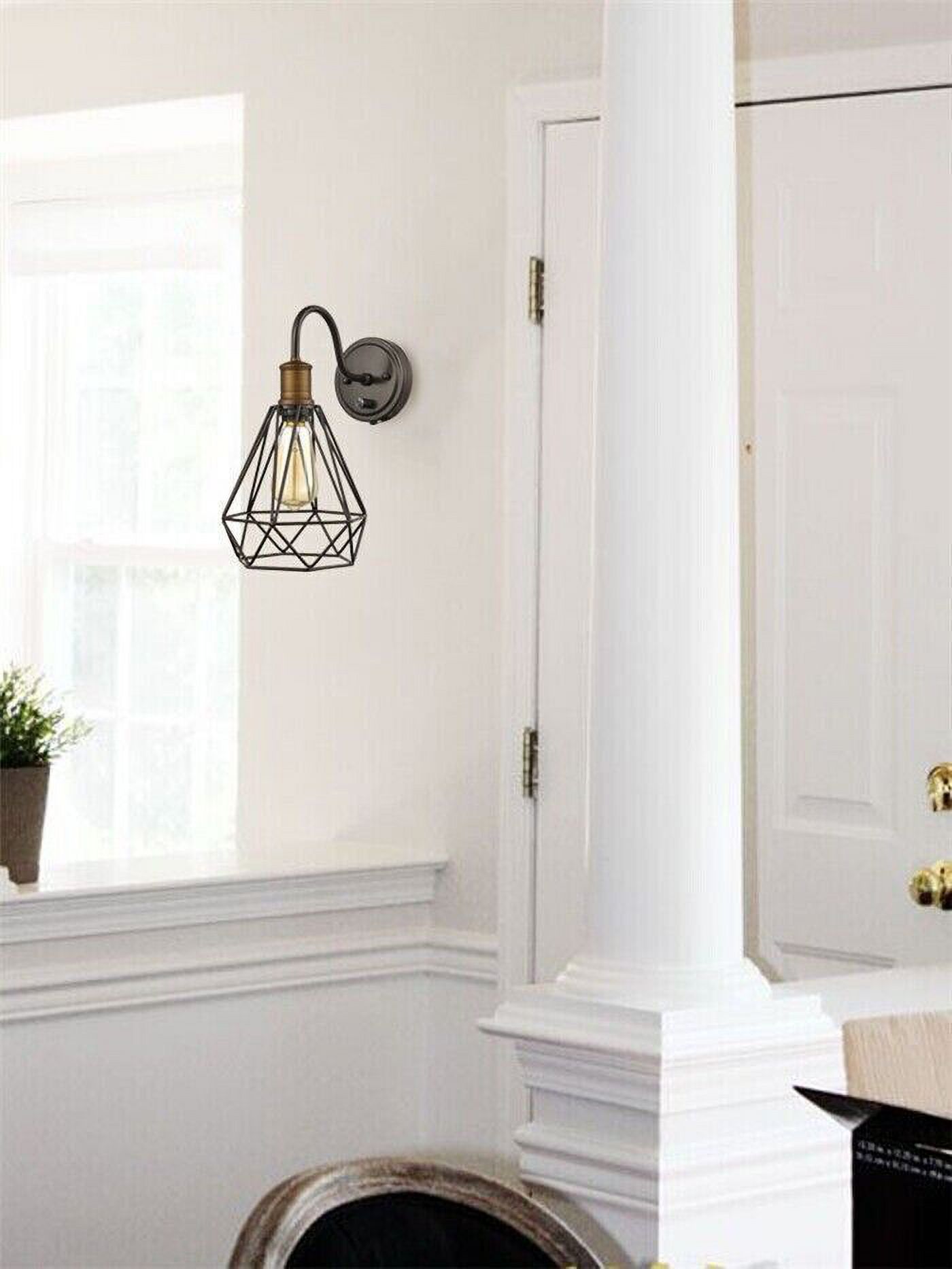 Farmhouse Polygon Plug-in Wall Sconse Set of 2 with On/Off Switch
