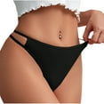 thumbnail image 3 of Low Waisted Briefs for Women Solid Color Patchwork Thin-Band Breathable Underpants, 3 of 7