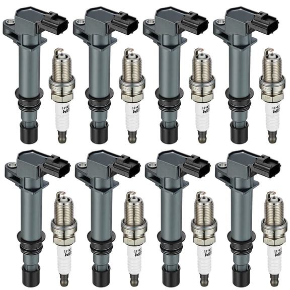 BDFHYK Ignition Coil Pack UF270 and Iridium Spark Plug 4503 Compatible with Dodge Durango Ram 1500 Dakota Jeep Grand Cherokee 2000 2001 2002 2003 2004 2005 2006 2007 4.7L V8 5C1114 UF297 Set of 8