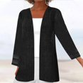 thumbnail image 3 of Ohufall Womens Long Sleeve Cardigan Sweaters Summer Solid Loose Fit Open Front Cover Up Plus Size Fashion Causal Bolero Shrugs for Women, 3 of 5