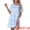 Light Blue, variant on DARING DIVA Women's Short Sleeve Nightgown Soft Stretchy Pajama Dress M Light Blue