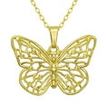 thumbnail image 3 of Brilliance Fine Jewelry 10KT Yellow Gold Butterfly Pendant with 18" Gold Filled Chain, 3 of 4