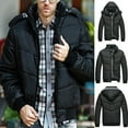 thumbnail image 3 of LYXSSBYX Winter Jackets for Men Clearance Men's Black Puffer Jacket Warm Overcoat Outwear Padded Hooded Down Winter Coat, 3 of 9