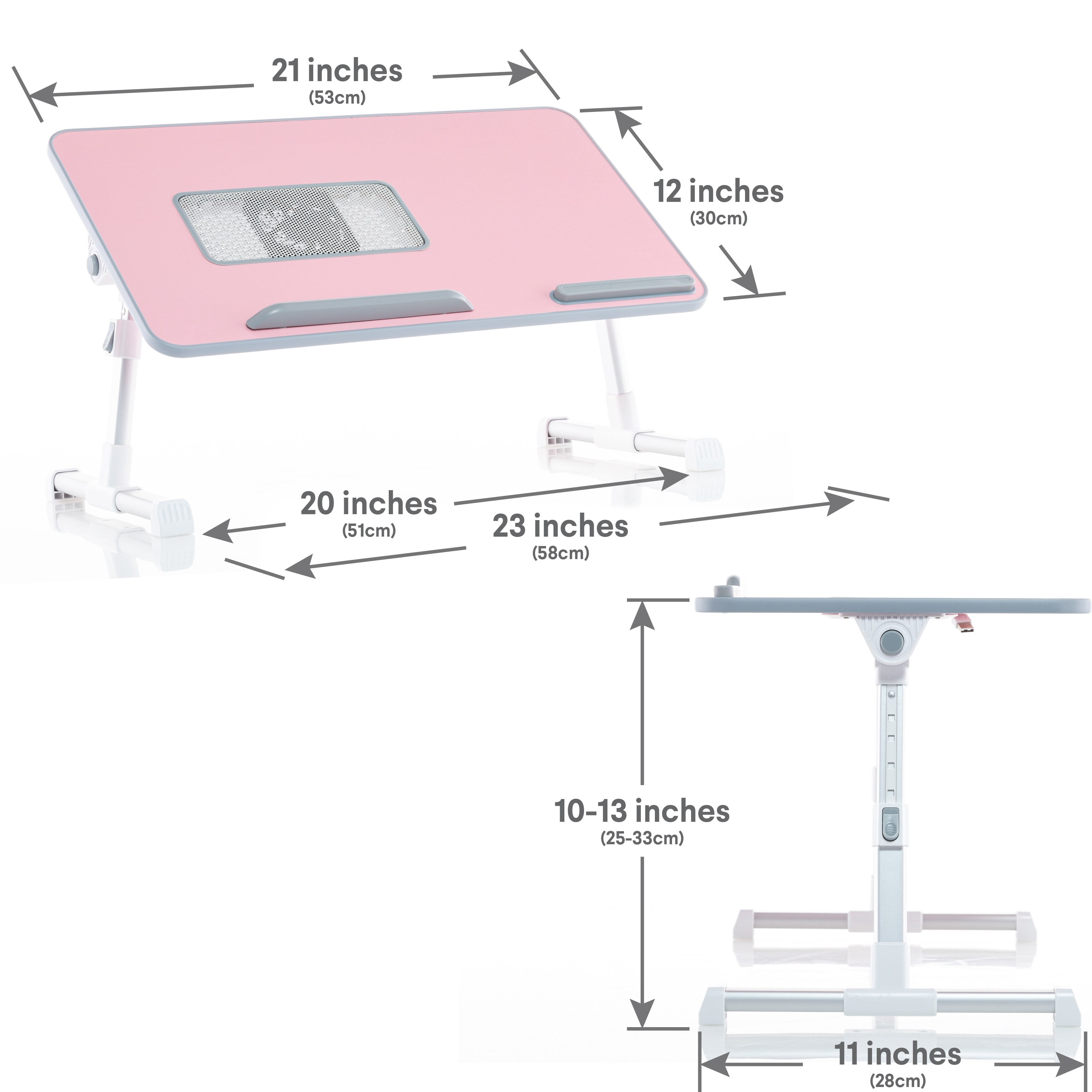 Husband Pillow - Lap Desk Brown Wood Small Top - Fits Up to 17" Laptop - with Dual Cushion, Wrist Rest & Built-in Mouse Pad, Portable Laptop Stand for Bed, Multifunctional Slot for Tablet, Pen & Phone
