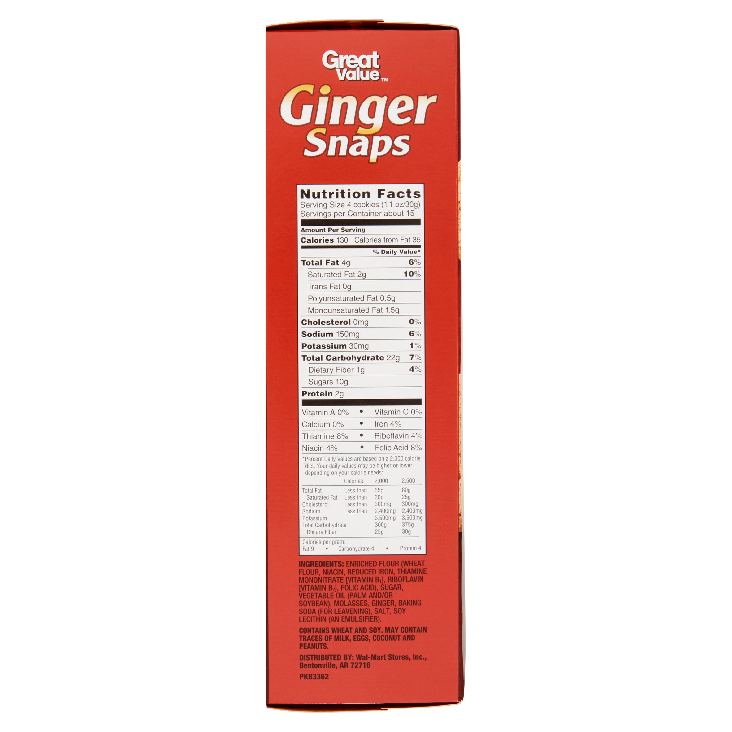 nabisco ginger snaps nutritional information