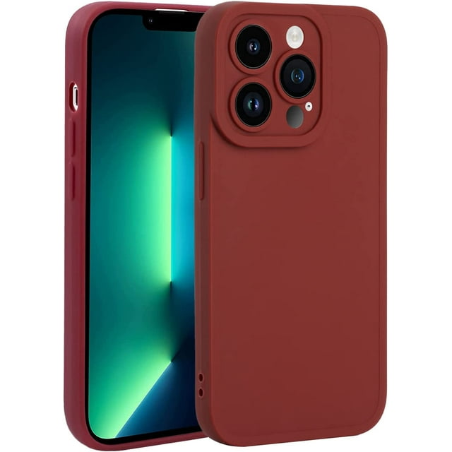 Case for iPhone 13 Pro Max 2021 (6.7 Inch), Liquid Silicone Shockproof Cover Case for iPhone 13 Pro Max Simplicity Back Case for Girls and Women, Retro Red