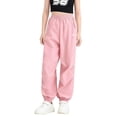 thumbnail image 5 of SGFCWSX Boys Athletic Pants Elastic Waist Elastic Cuffs Quick Dry Loose Fit Casual Jogger Trousers with Pockets for Kids Pink Size 4-5 Years, 5 of 6