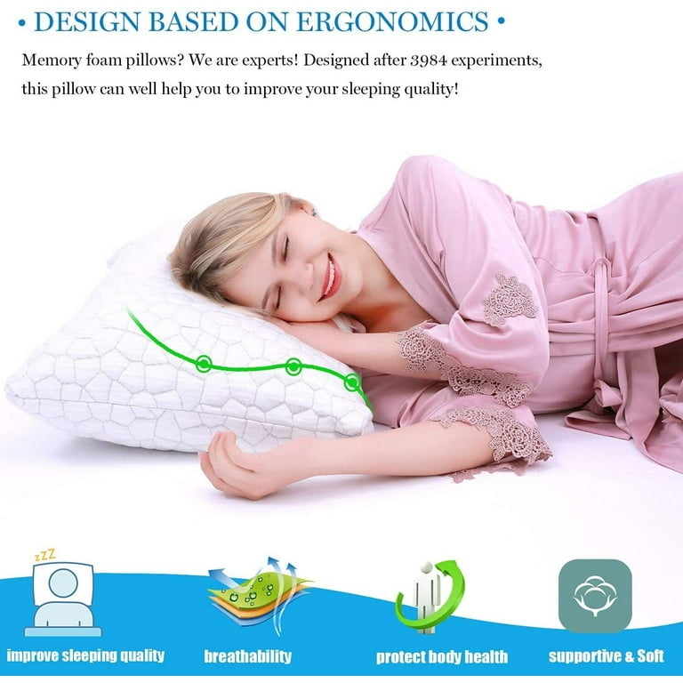 Supa Modern Queen Memory Foam Pillow, 2 Pack Firm