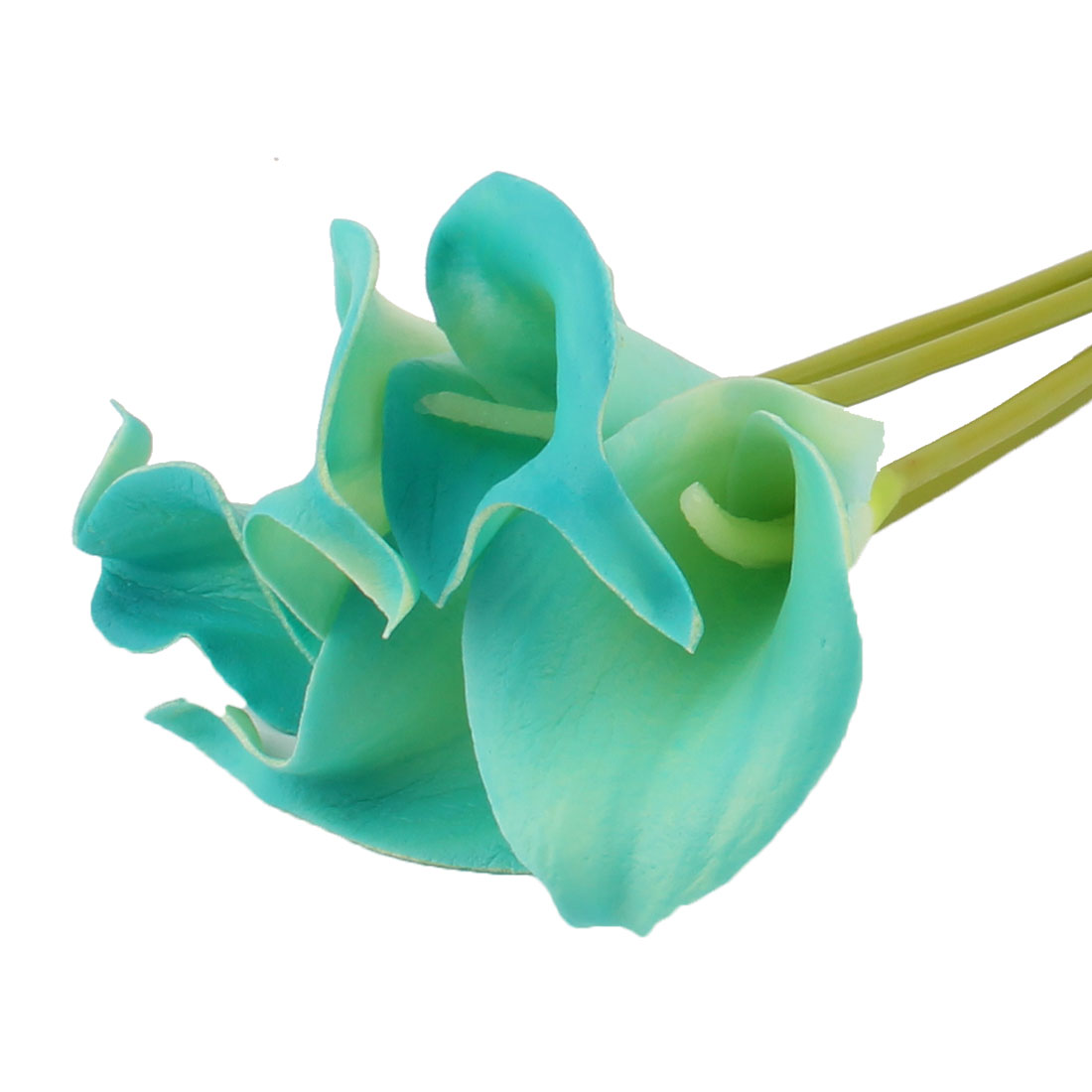 Wedding Calla Lily Artificial Manmade Flowers Bouquet Cyan Light Blue 5