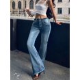 thumbnail image 3 of Aprpith Women's Flare Jeans Stretch Retro Denim With  Silhouette Mid Rise Bootcut Trousers for Regular Sizes, 3 of 8