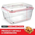 thumbnail image 2 of 28 Cup Extra Large Glass Storage Container with Lid (220 Ounces), Oven Safe Large Glass Container with Handle, Large Glass Food Storage Container with Airtight Locking Lid with Handle, Freezer Safe, 2 of 7
