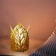 thumbnail image 5 of Porta Tealight Decoración de  hueco de hierro para Dorado Gloria Portavelas candelita, 5 of 9