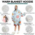 thumbnail image 5 of Red Mushroom Flower Light Pattern Wearable Oversized Blanket,Wearable Blanket Hoodie for Adults,Cozy Hooded Blankets with Super Pockets,Super Warm Fuzzy Pullover for Women & Men, 5 of 6