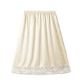 thumbnail image 3 of RUTAYY Women Silk Base Skirt Inner Skirt Half Skirt Penetration And Light Leakage Base Skirt White Lace Edge Inner Skirt Half Skirt Solid Color Smocked Boho Pleated Skirts, 3 of 3
