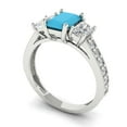 thumbnail image 2 of Clara Pucci 14K White Gold 1.88ct Turquoise Three-Stone Ring for Women, 2 of 8