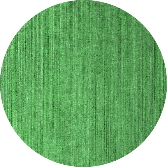 Ahgly Company Indoor Round Oriental Emerald Green Industrial Area Rugs, 8' Round