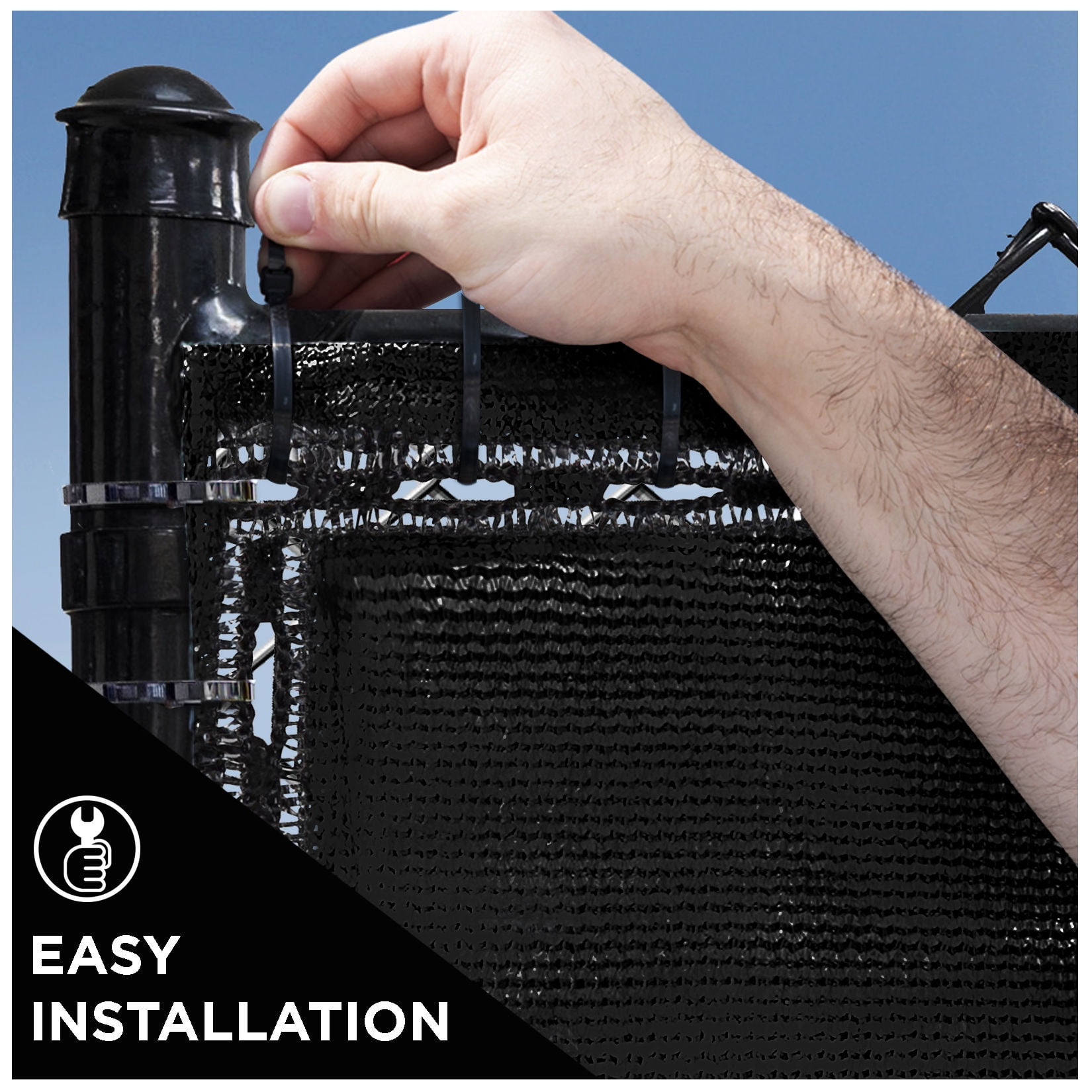 6 ft. x 50 ft. Privacy Screen Fence, Black