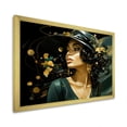 thumbnail image 2 of Designart "Jazz Elegance Renaissance Woman of the 1950s II" Inspirational Framed Wall Art Decor - Glam Green Fashion Living Room Framed Canvas Art, 2 of 6