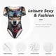 thumbnail image 4 of Balery Tie-Dye Wolf Head Body de cuello redondo de manga corta para mujer Tops de manga corta Tops básicos-X-Large, 4 of 7