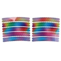 20Pcs Wheel Rim Sticker Arc-Shape Car Wheel Rim Tapes Decoration Stickers for 14"-22" Rim Assorted Color PET
