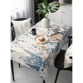 thumbnail image 2 of Blue Eucalyptus Coastal Rectangle Tablecloth, Beach Starfish Shell Nautical Rustic Waterproof & StainResistant Tablecloth, Washable Oil-proof Table Cover for Dining/Party/Wedding/Buffet 60x120 In, 2 of 9