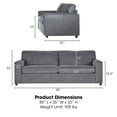 thumbnail image 6 of New Classic Furniture Kylo Polyester Fabric 3-Seater Sofa in Ash Gray, 6 of 10
