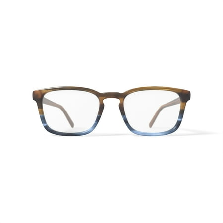 Walmart Men's Nolan Square Prescription Eyeglasses with Case, Brown/Blue