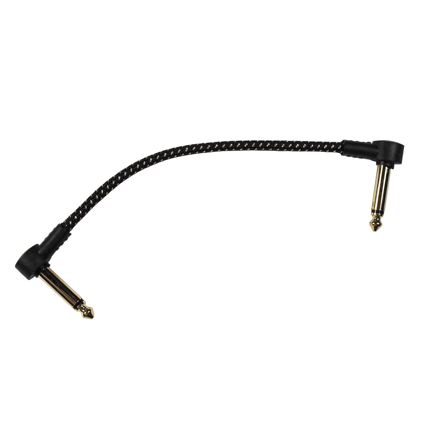 HQRP 6-Pack 1/4 Inch TS Instrument Cable Bass AMP Cord, 6 in Effect Pedal Cable for Electric, Bass Guitar, Electric Mandolin, Pro Audio, Right Angle to Right Angle, 6.35mm Male Jack Stereo Audio Cord