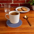 thumbnail image 5 of Unique Bargains 1 Pc Carved Flower Silicone Coaster Blue, 5 of 5