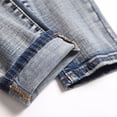 thumbnail image 5 of ZHOGXU Mens Jeans High Waist Distressed Ripped Straight Fit Stretch Slim Fit Denim Pants With Pockets For Daily Wear Blue Xl, 5 of 8