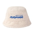thumbnail image 1 of Plush Balls Ears Decor Fleece Lining Solid Color Ear Protection Baby Beanie Winter Infant Cartoon Shape Bucket Hat Scarf Cap, 1 of 10