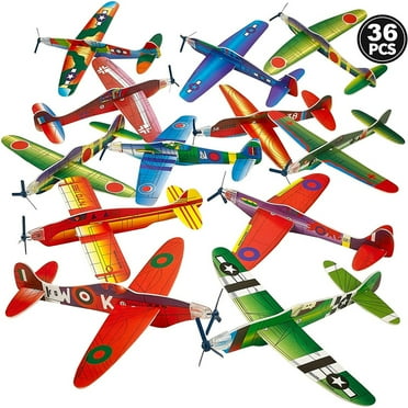 Glider Planes Bulk - Pack of 36-8 Inch Bomber Airplane Gliders for kids, Foam Birthday Party Favor Plane Toy Kits and Prize Reward Toys