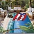 thumbnail image 2 of Puerto Rico Flag Sea Outdoor Rug for Patio/Deck/Porch, Non-Slip Large Area Rug 4 x 6 Ft, Beach Palm Trees Boat Nautical Indoor Outdoor Rugs Washable Area Rugs, Reversible Camping Rug Carpet Runner, 2 of 8