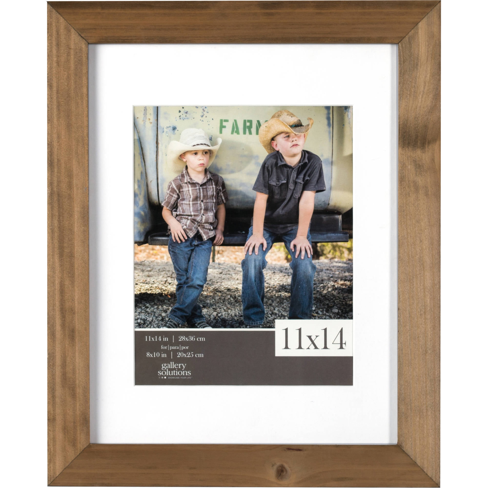 Black Made to Display 8x10 with Mat Malden 11x14 Distressed Wood Matted Picture Frame Without Mat