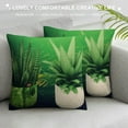 thumbnail image 3 of Nawypu  Green Succulent Plant Throw Pillow Cover Summer Tropical Cactus Potted Leaf Peace Joy Love Modern Home Decor Pillow Cases Botanical&nbsp;Cushion Cover for Sofa Couch, 3 of 5