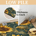 thumbnail image 3 of CURLYOOT Skull Sunflower Area Rugs 5'x7' Washable Rug Large Living Room Rug Non Slip Halloween Indoor Floor Carpet for Dining Room Bedroom Home, 3 of 7