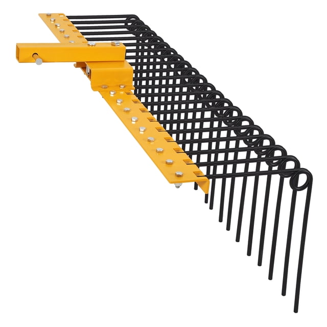 Heavy Duty Pine Straw Rake and Steel Table Set – 48" & 60" Durable Steel Spring Landscape Rakes with Global 2" Receiver for Lawn Tractors, ATV/UTV, Includes 48x30" NSF Stainless Steel Prep Table