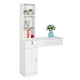 thumbnail image 5 of Ktaxon Wall Mount Hair Styling Barber Station, Styling Salon Cabinet with 2 Drawers, White, 5 of 6