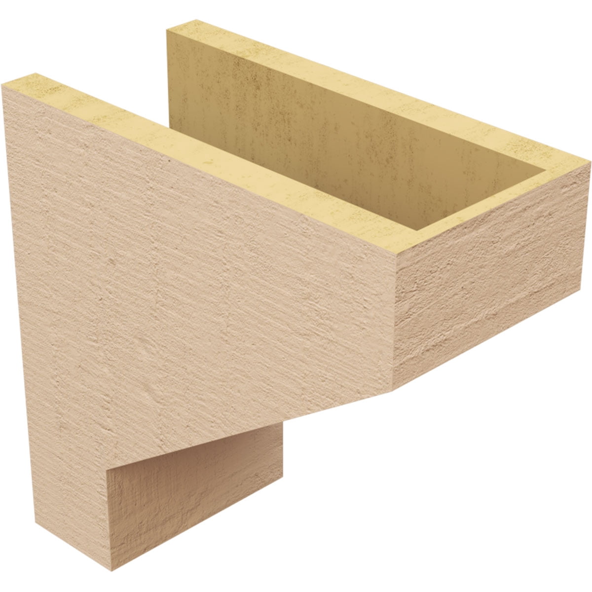 6"W x 12"D x 12"H Classic Clemmons Rough Cedar Woodgrain TimberThane Corbel, Primed Tan